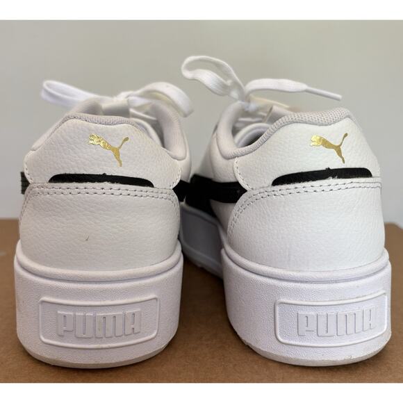 PUMA Smash v3 Platform Sneakers Size 7 White/Black/Gold School Tennis Casual - Picture 6 of 11